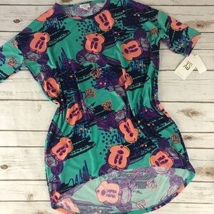 LuLaRoe Irma Disney Mickey Purple Teal Blue Tunic